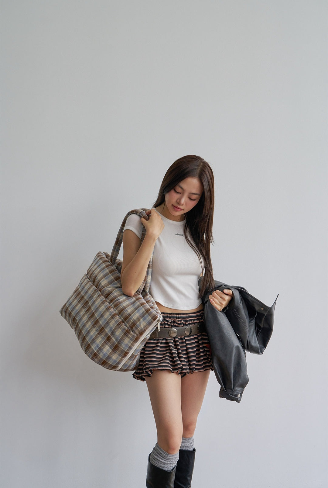Wide Bag タータンブルー