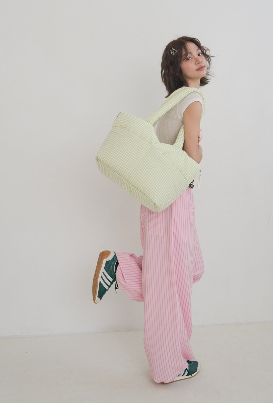 Wide Bag プレイドグリーン
