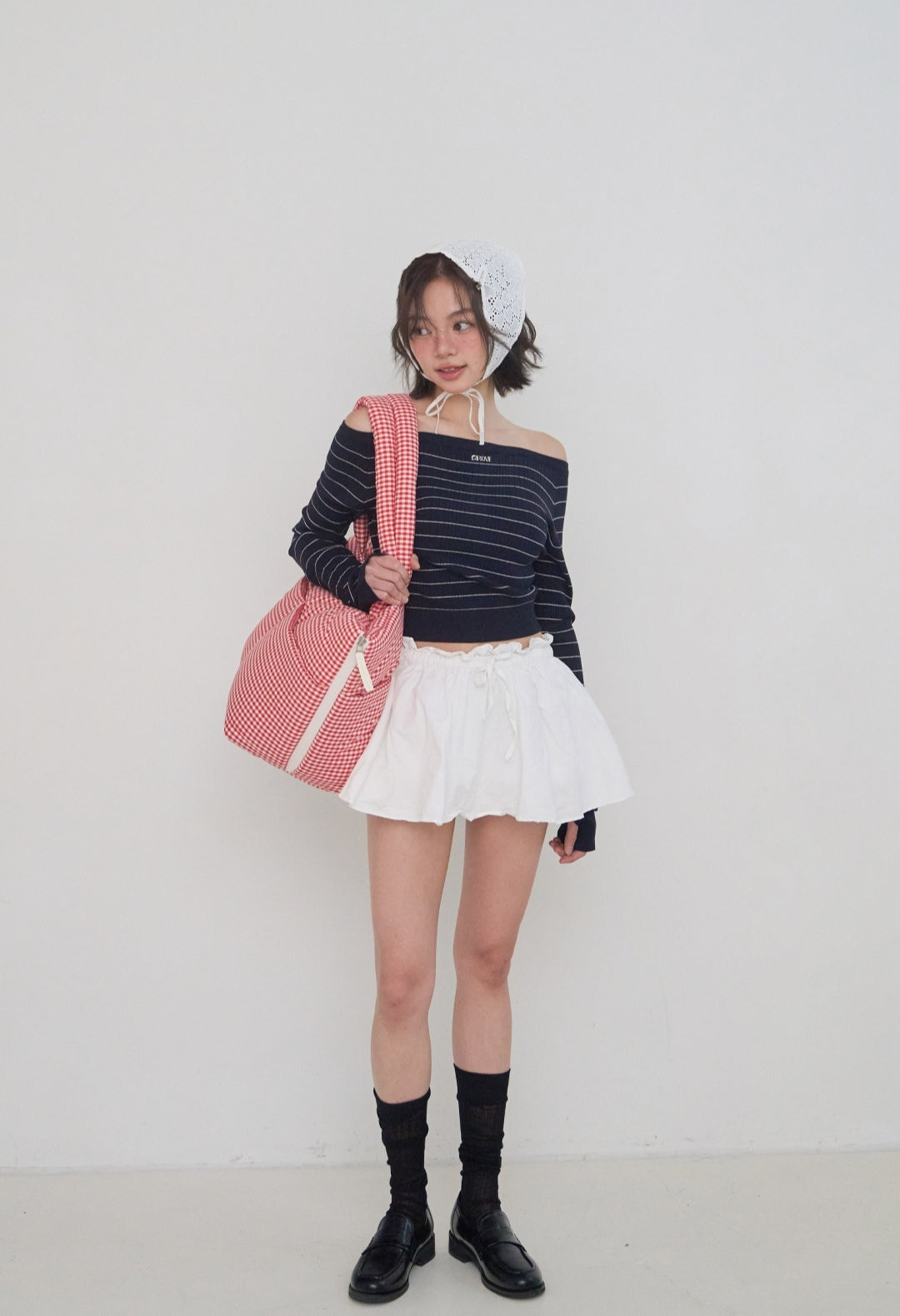 Wide Bag プレイドレッド