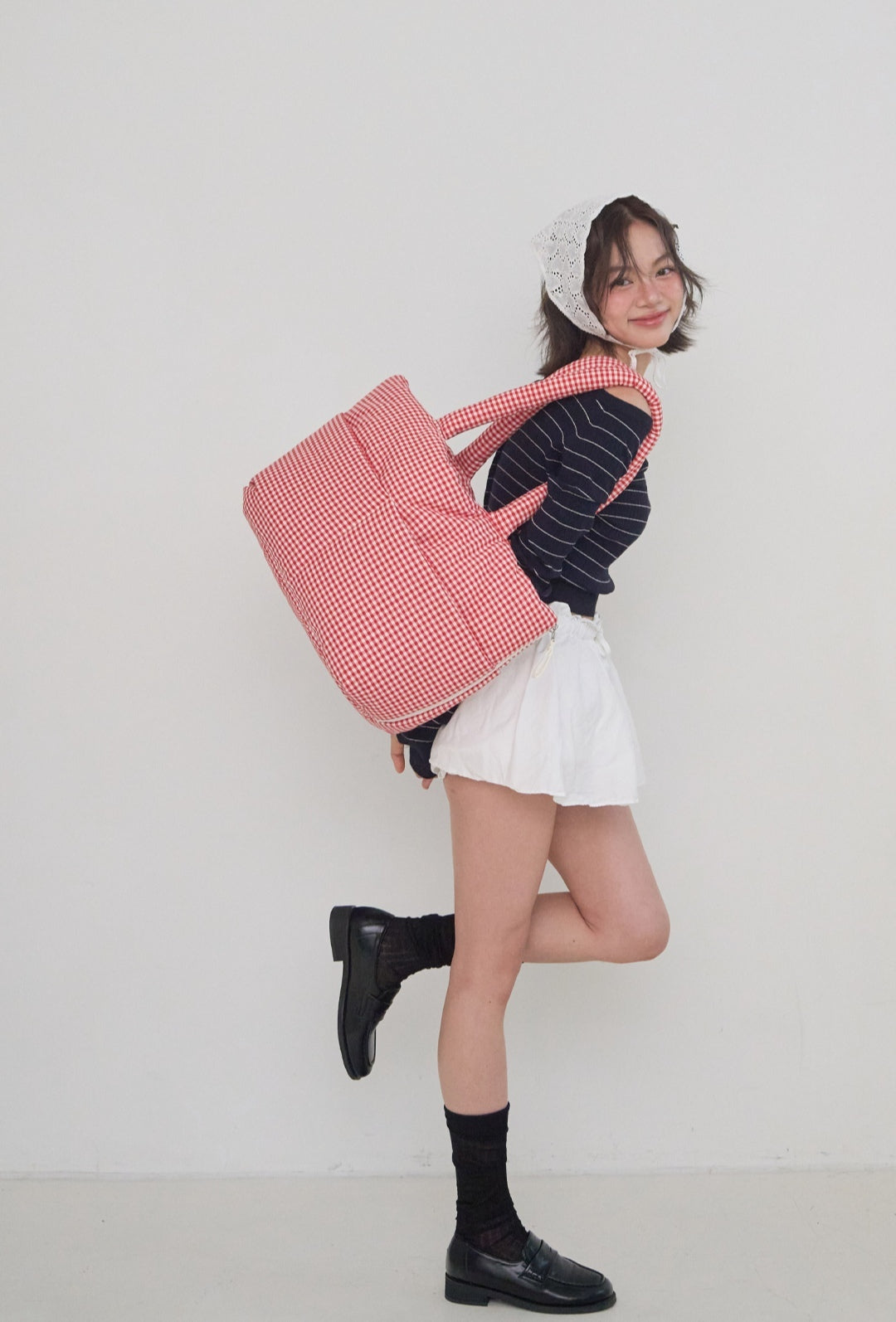 Wide Bag プレイドレッド