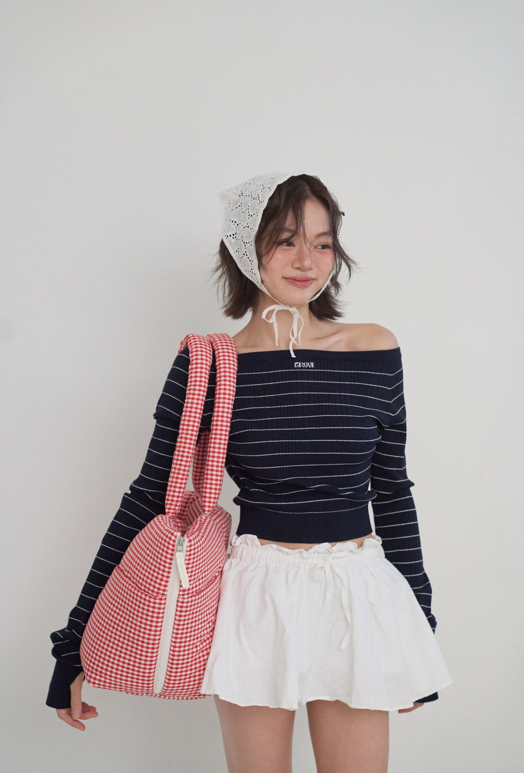 Wide Bag プレイドレッド