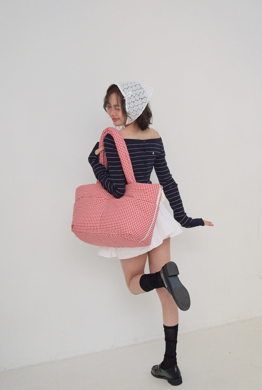 Wide Bag プレイドレッド