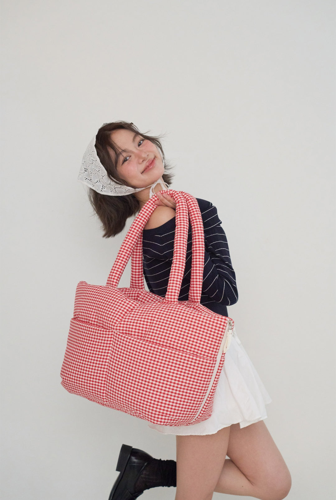 Wide Bag プレイドレッド