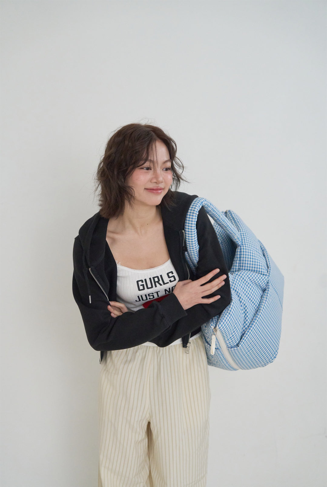 Wide Bag プレイドブルー