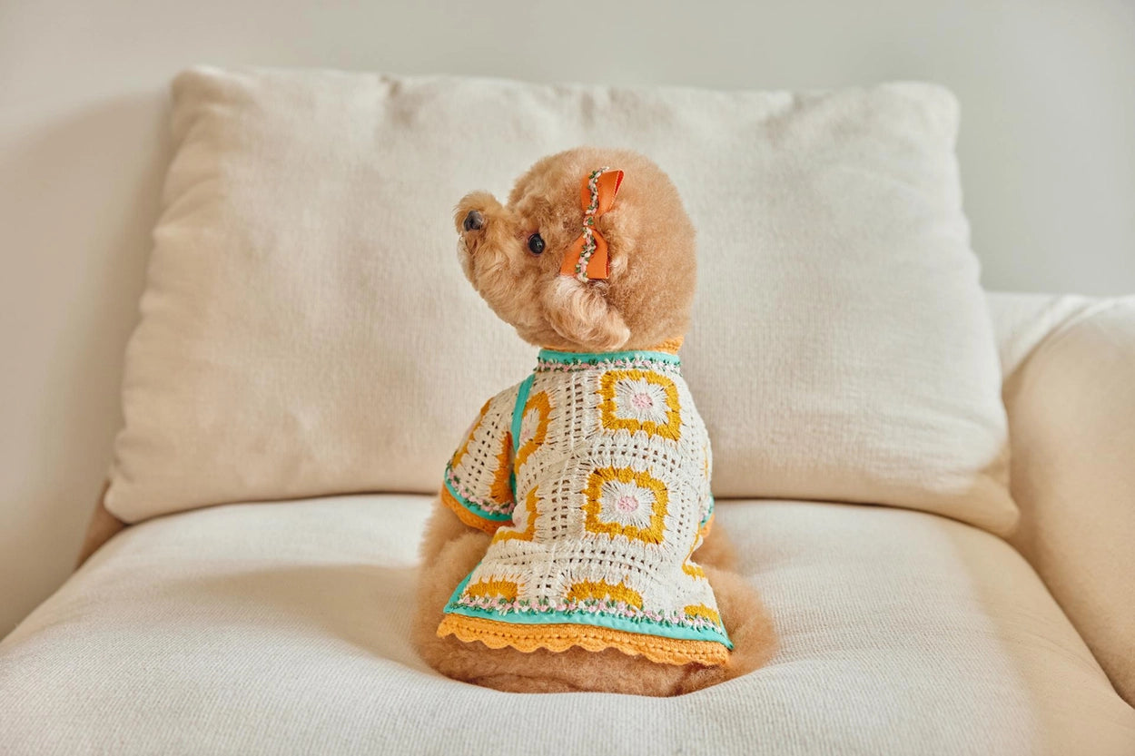 即納 Crochet knit オレンジ
