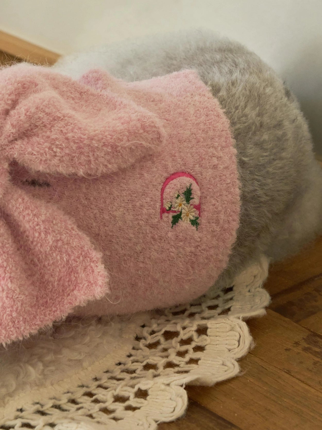 即納 Butterfly Knit Cape ベビーピンク