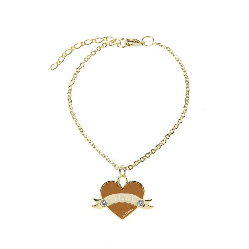 予約 In My Heart Necklace【迷子札】キャメル