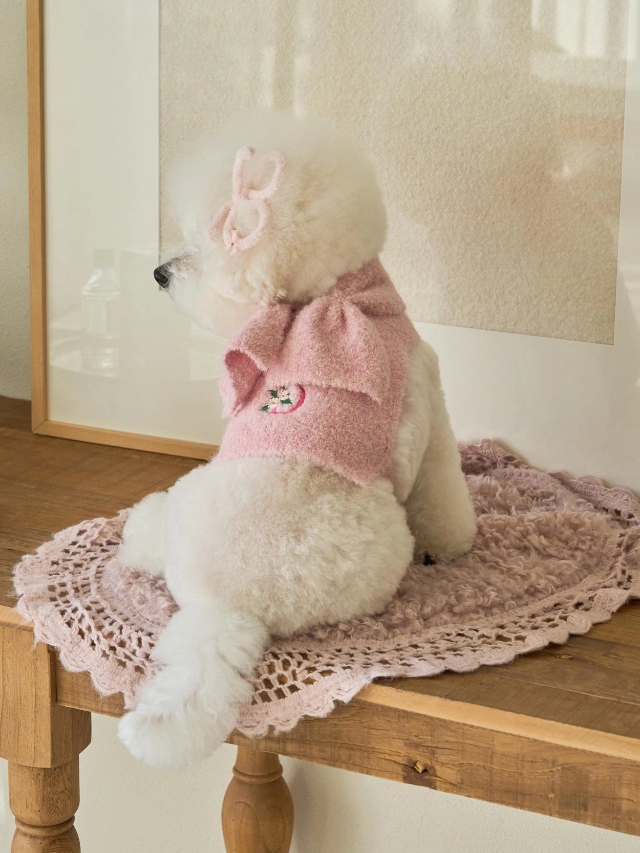 即納 Butterfly Knit Cape ベビーピンク