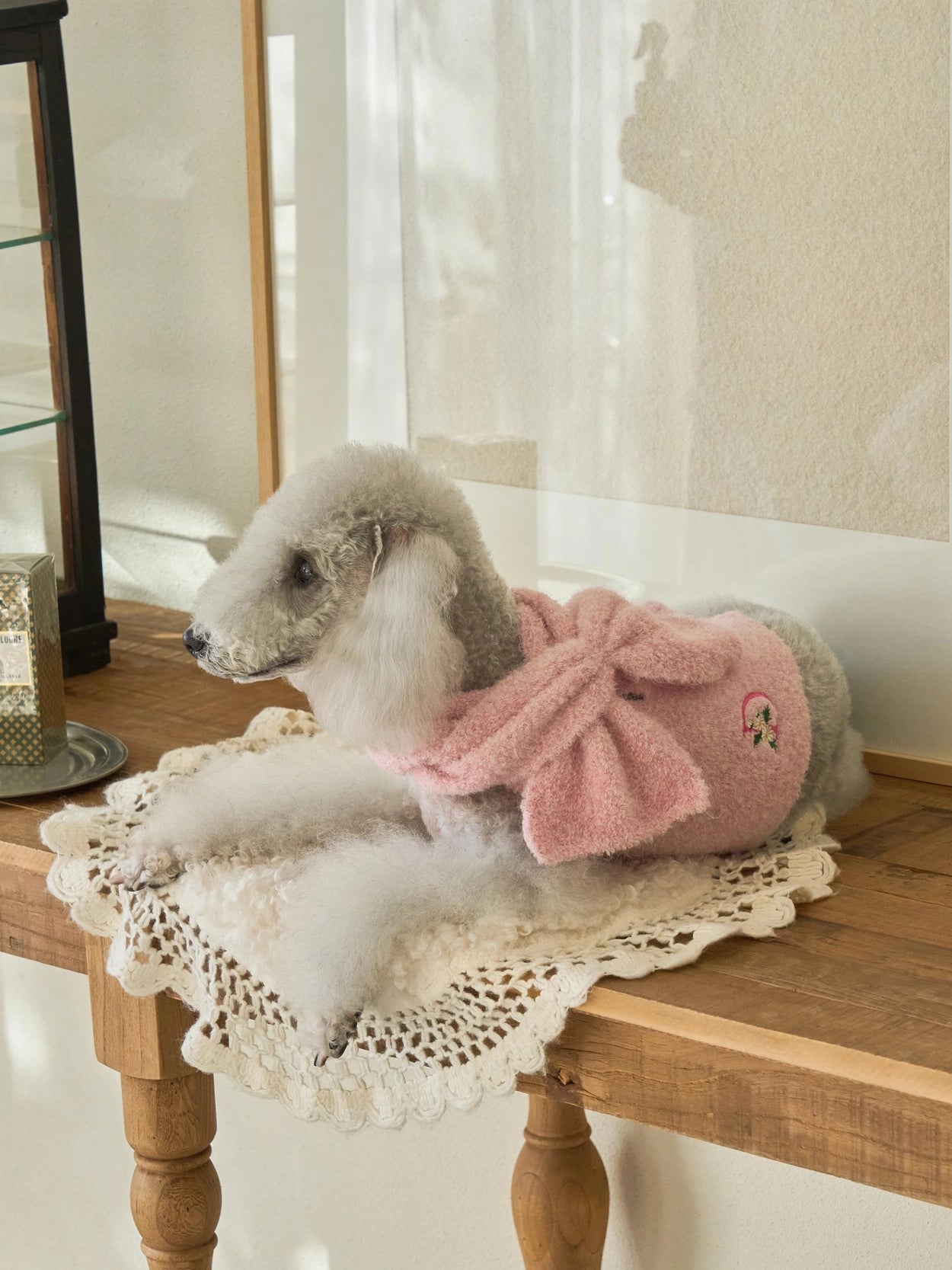 即納 Butterfly Knit Cape ベビーピンク