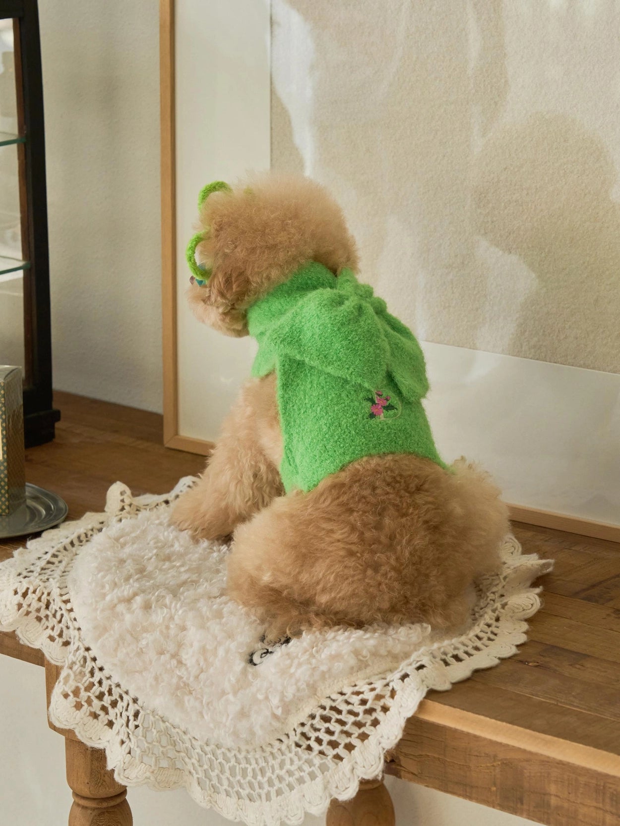 即納 Butterfly Knit Cape アップルグリーン