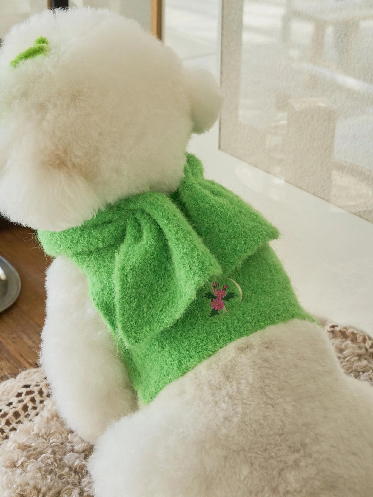 即納 Butterfly Knit Cape アップルグリーン