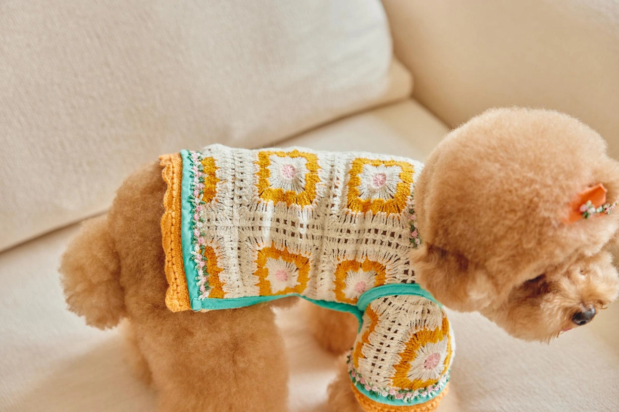 即納 Crochet knit オレンジ