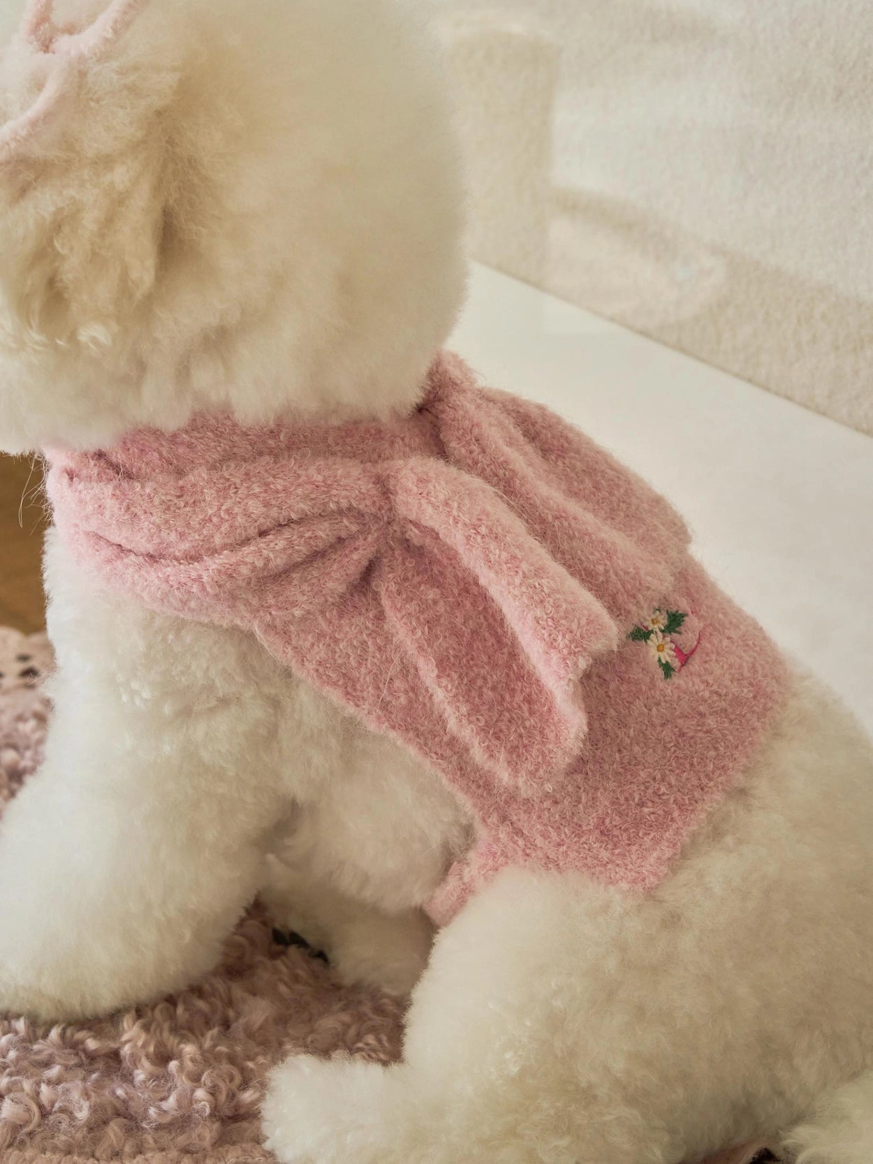即納 Butterfly Knit Cape ベビーピンク