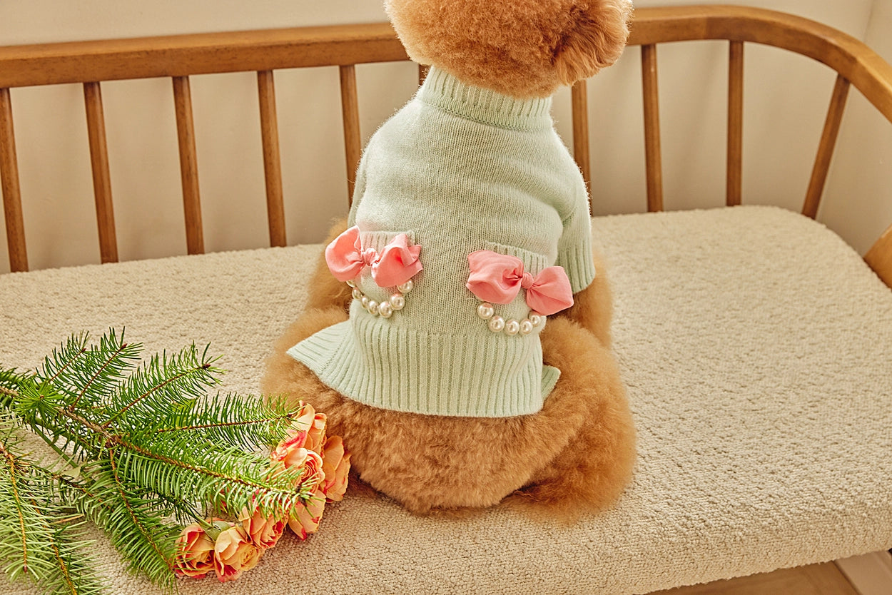 即納 Baby Ribbon Cardigan ミント