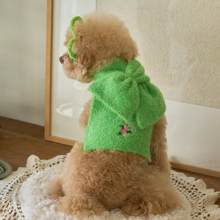 即納 Butterfly Knit Cape アップルグリーン