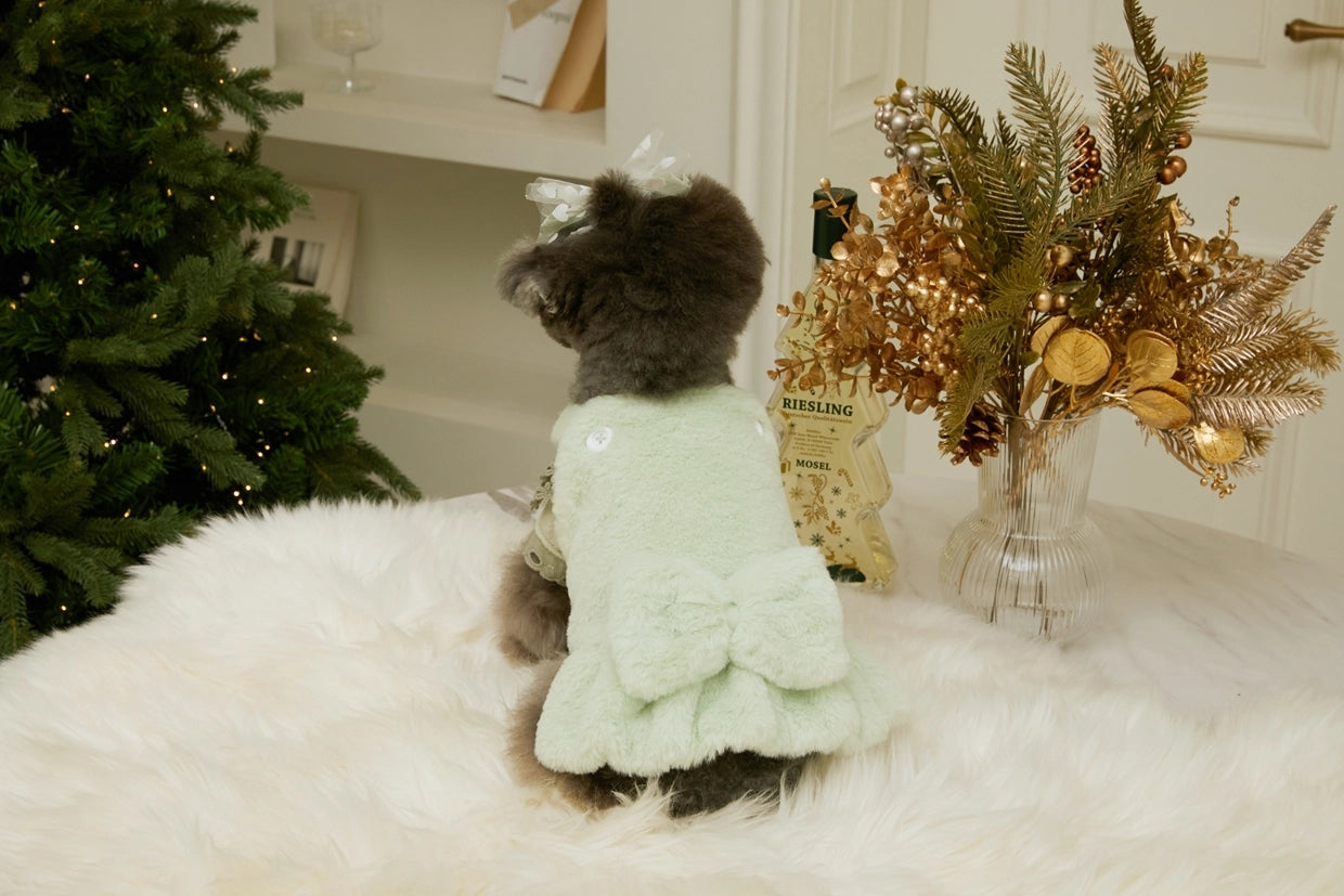 即納 Mink Overall Ribbon Dress アップルグリーン