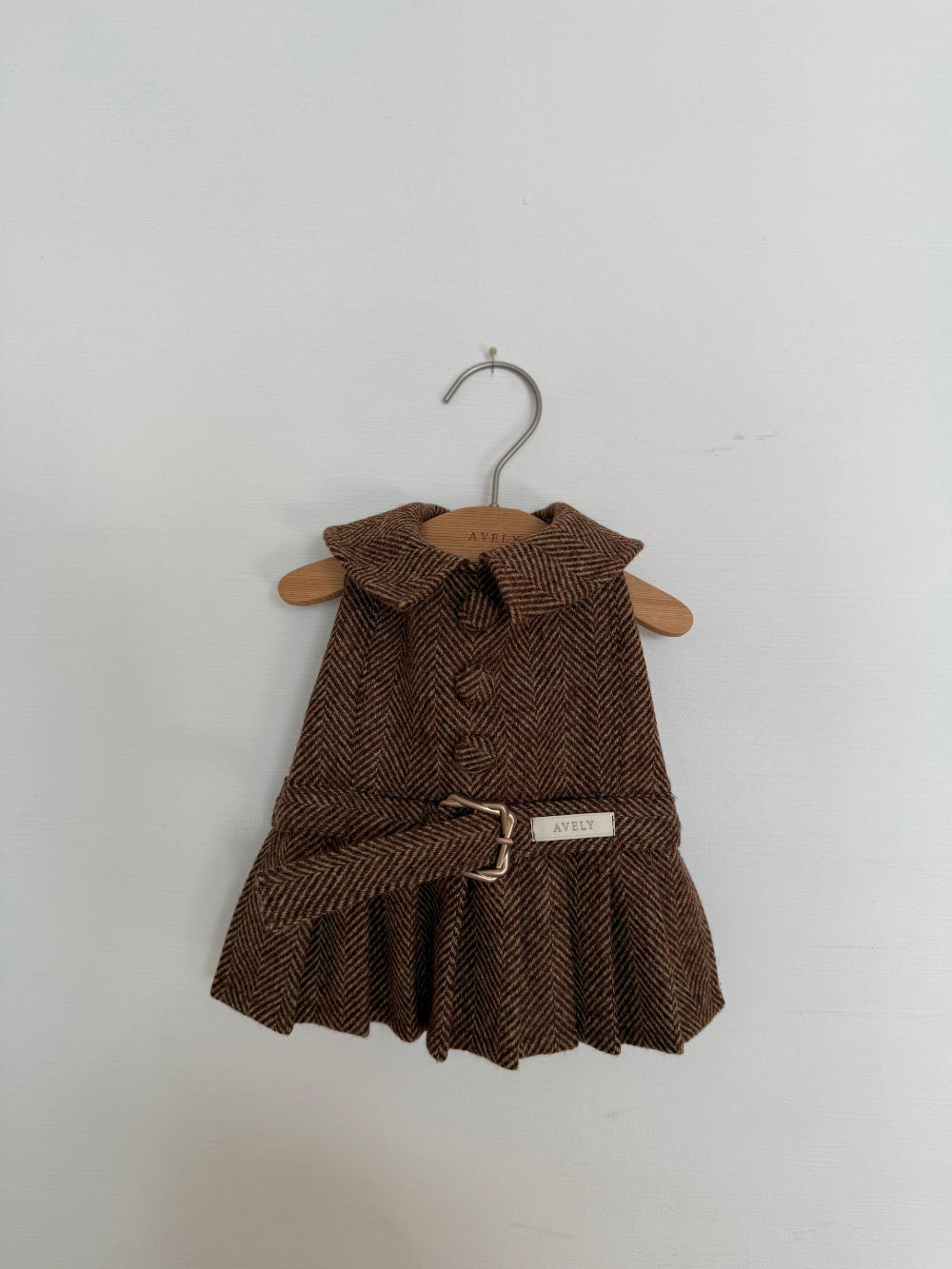 Moon Herringbone Brown Dress