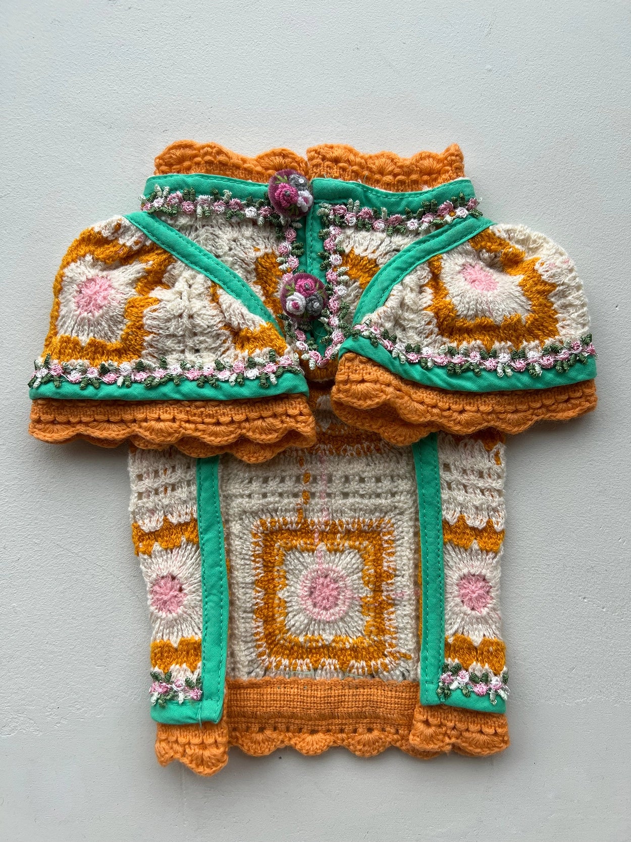 即納 Crochet knit オレンジ