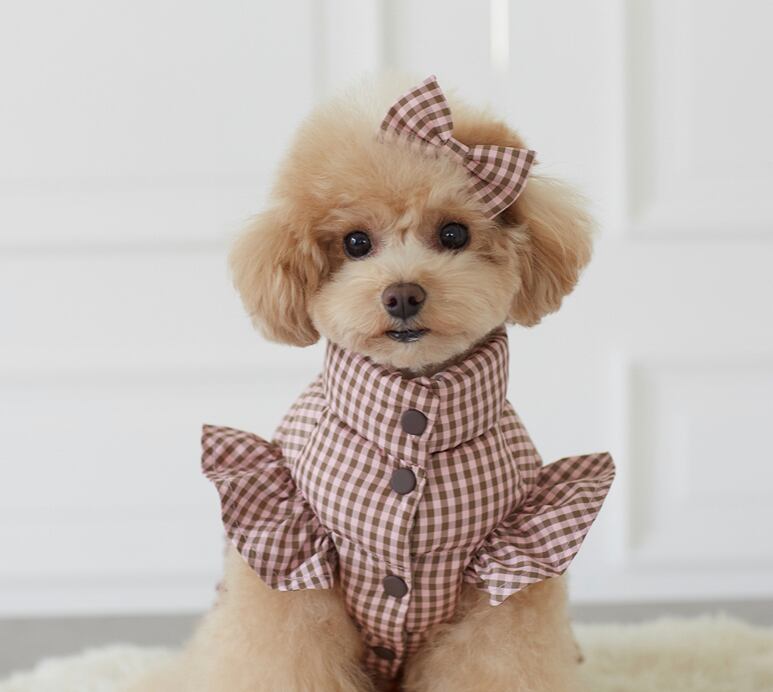 即納 Gingham check dawn dress ココナッツピンク