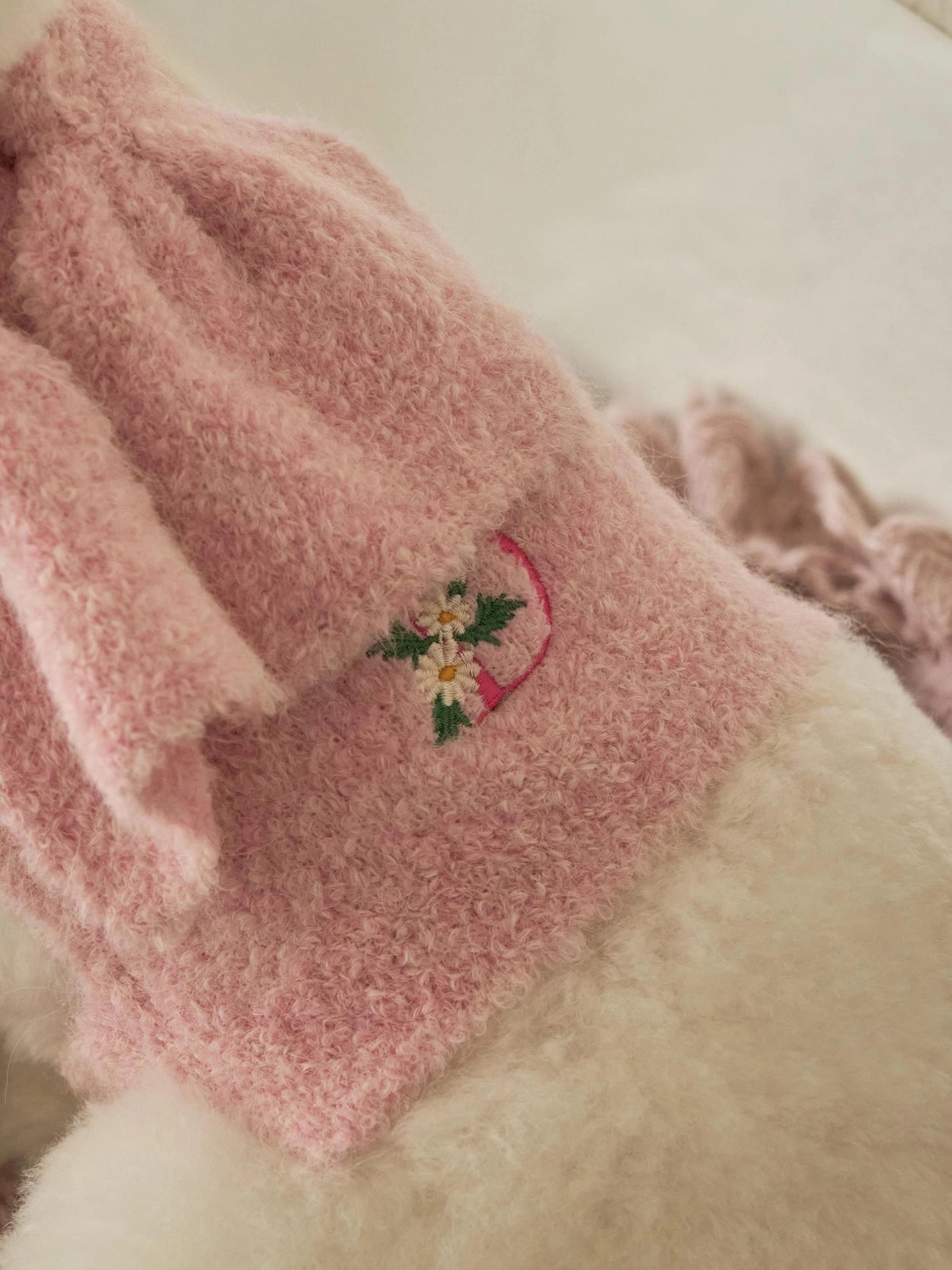 即納 Butterfly Knit Cape ベビーピンク