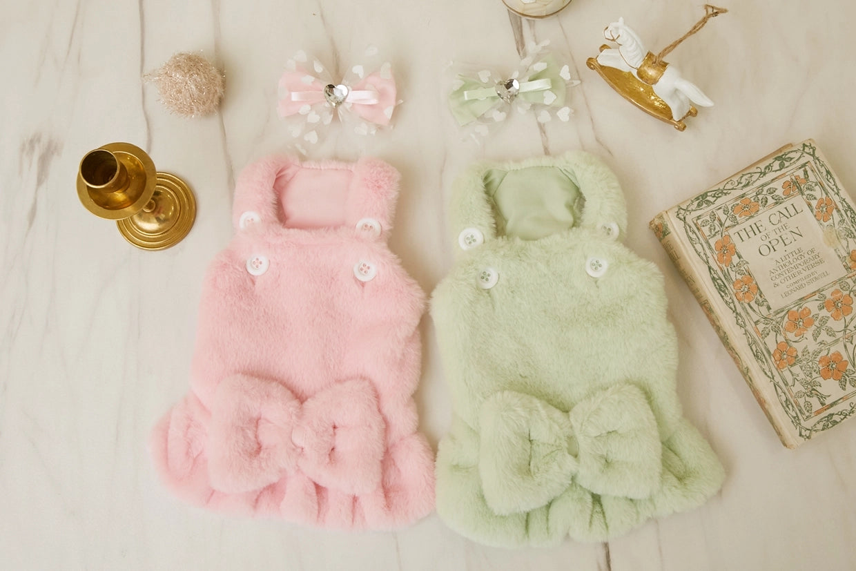 即納 Mink Overall Ribbon Dress アップルグリーン