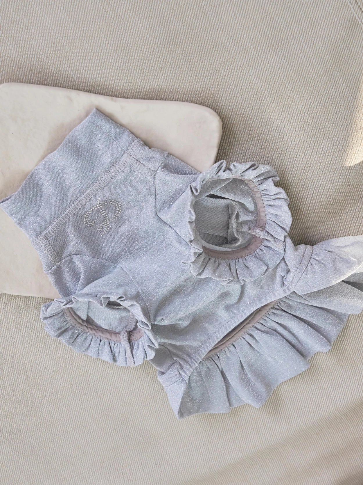 Crystal T-Shirt & Brooch シルバー