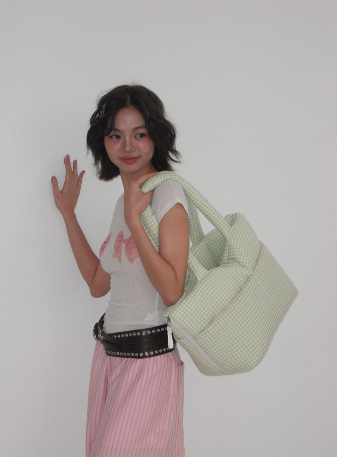 Wide Bag プレイドグリーン