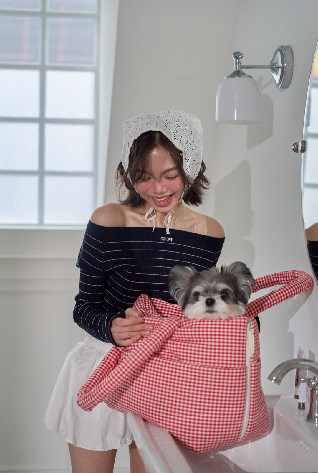 Wide Bag プレイドレッド