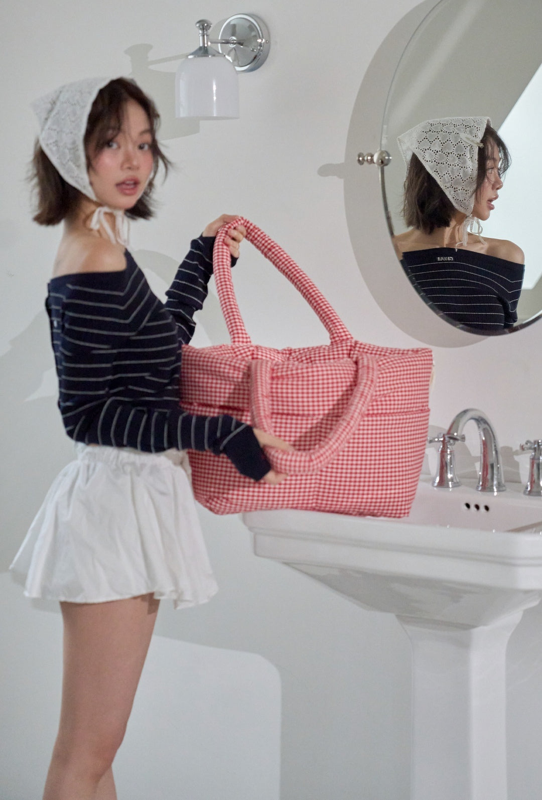 Wide Bag プレイドレッド