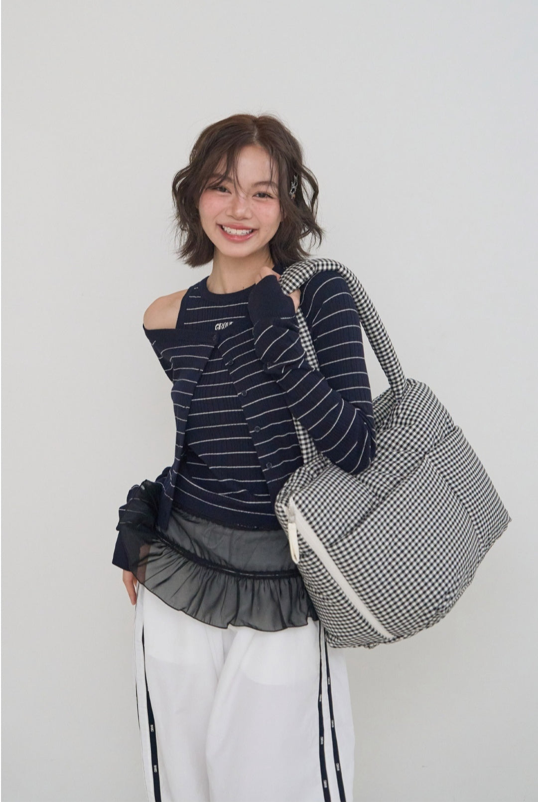 Wide Bag プレイドブラック
