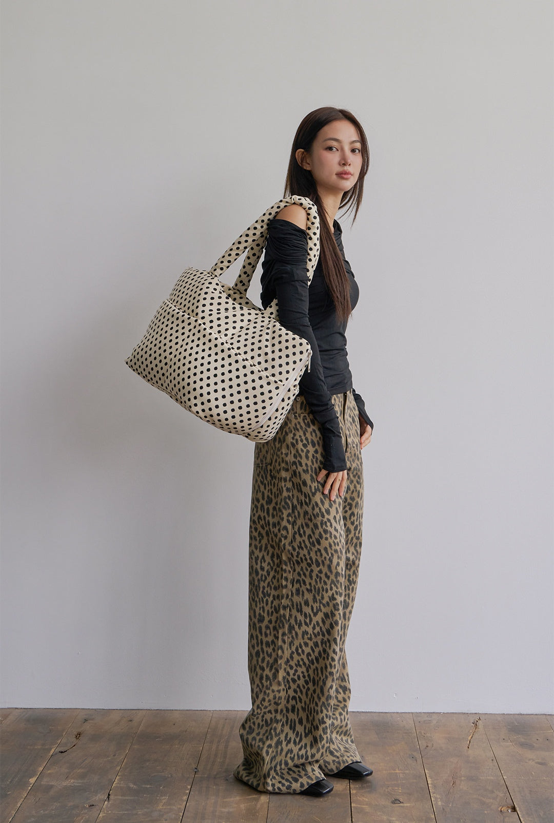 Wide Bag ドットアイボリー