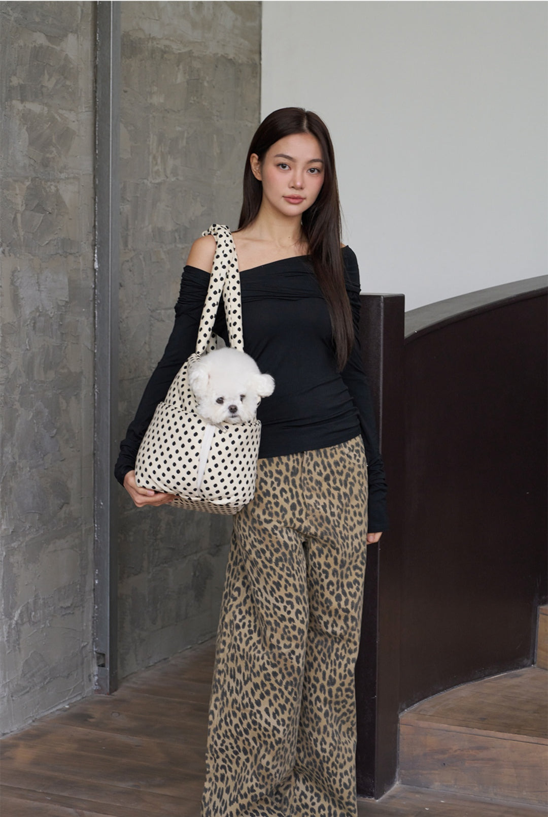 Wide Bag ドットアイボリー