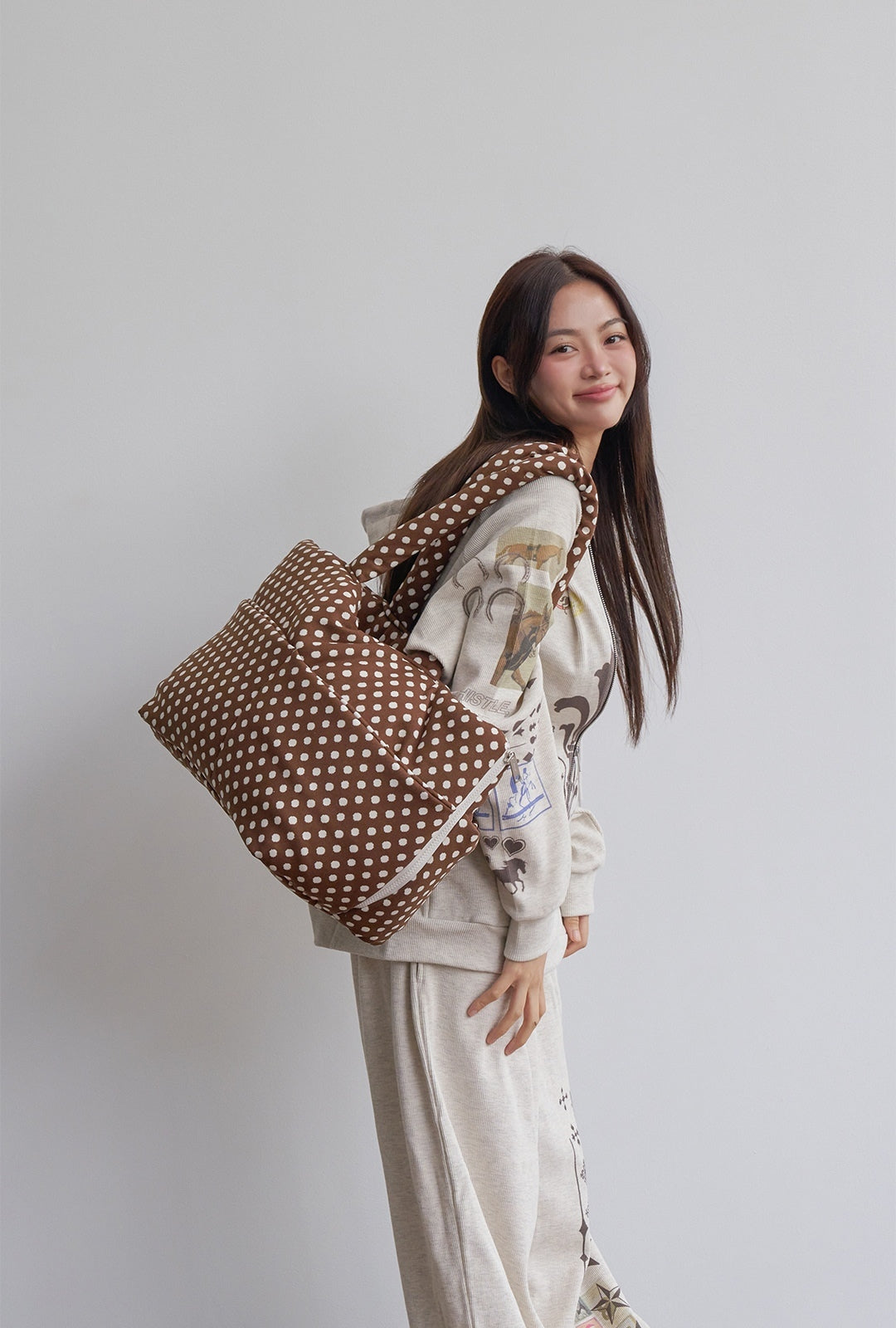 Wide Bag ドットブラウン