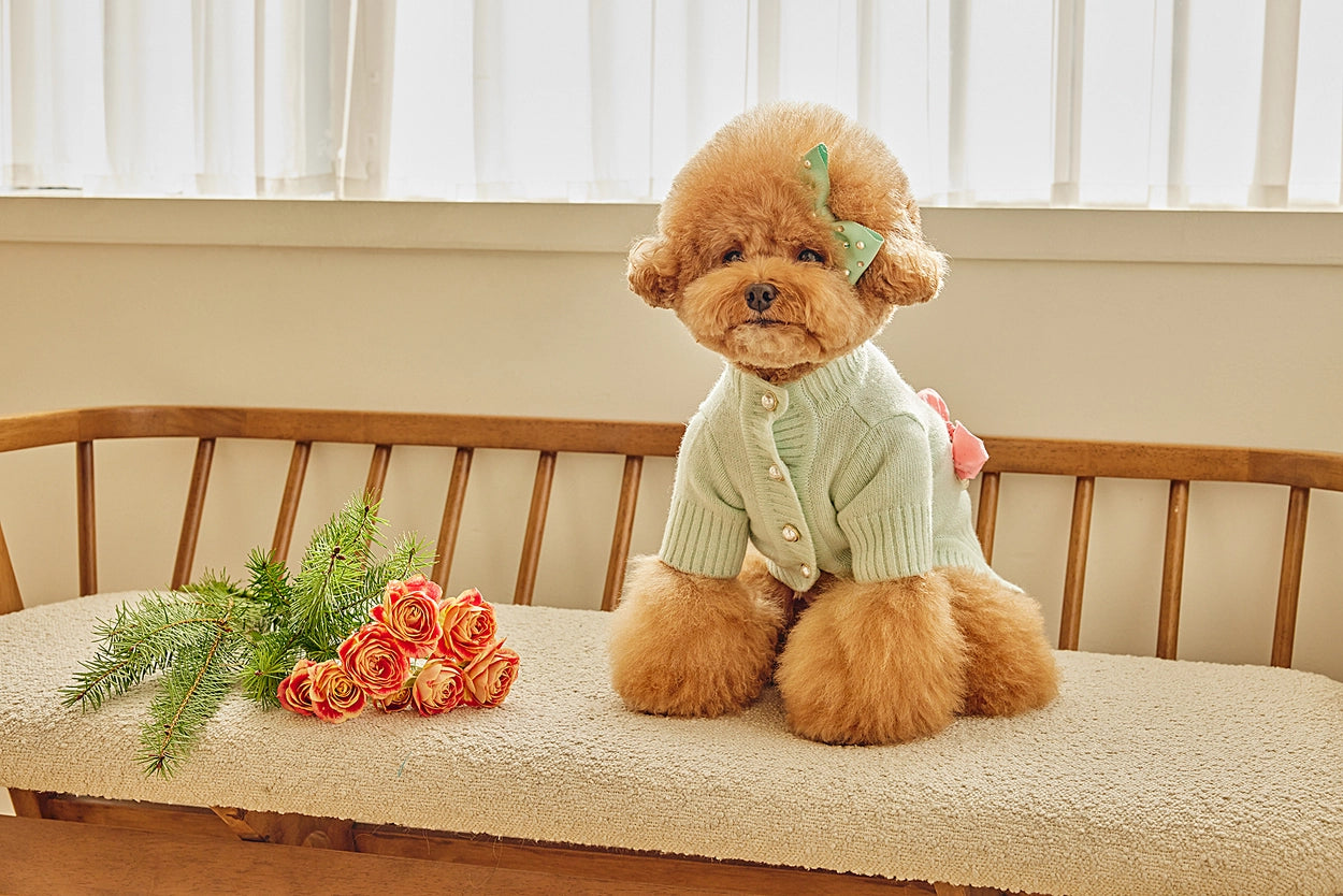 即納 Baby Ribbon Cardigan ミント