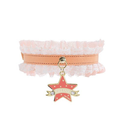 Sherbet Lace Collar【迷子札】ピーチ