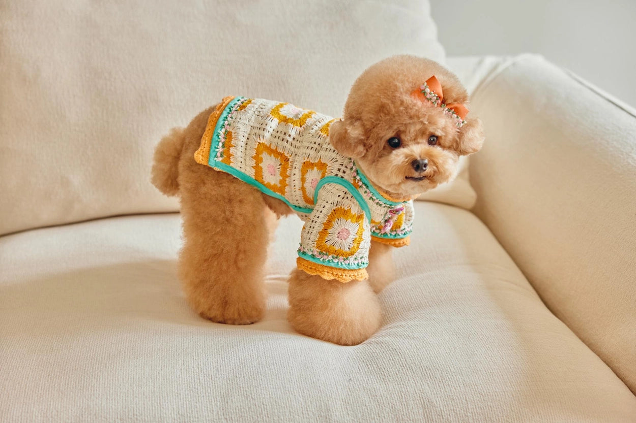即納 Crochet knit オレンジ