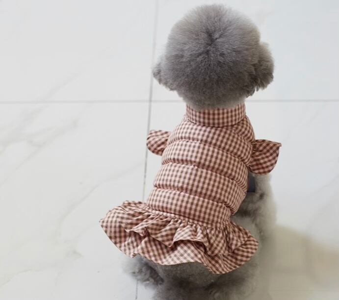 即納 Gingham check dawn dress ココナッツピンク