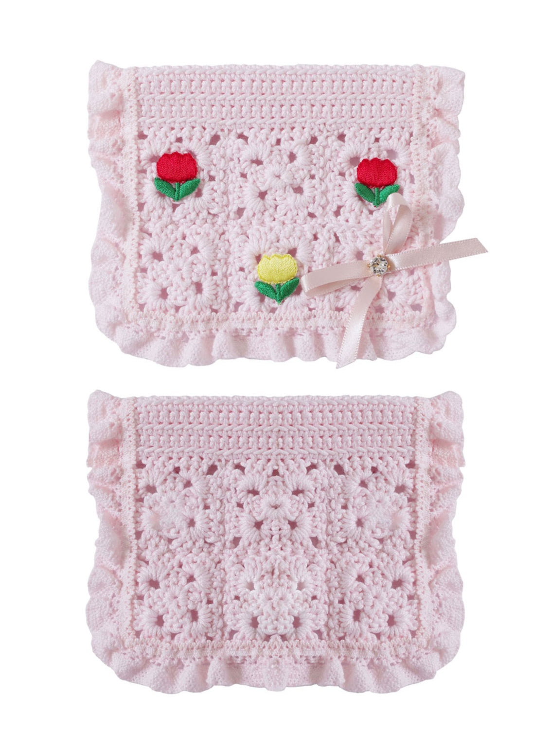 Apron Crochet Scarf ピンク
