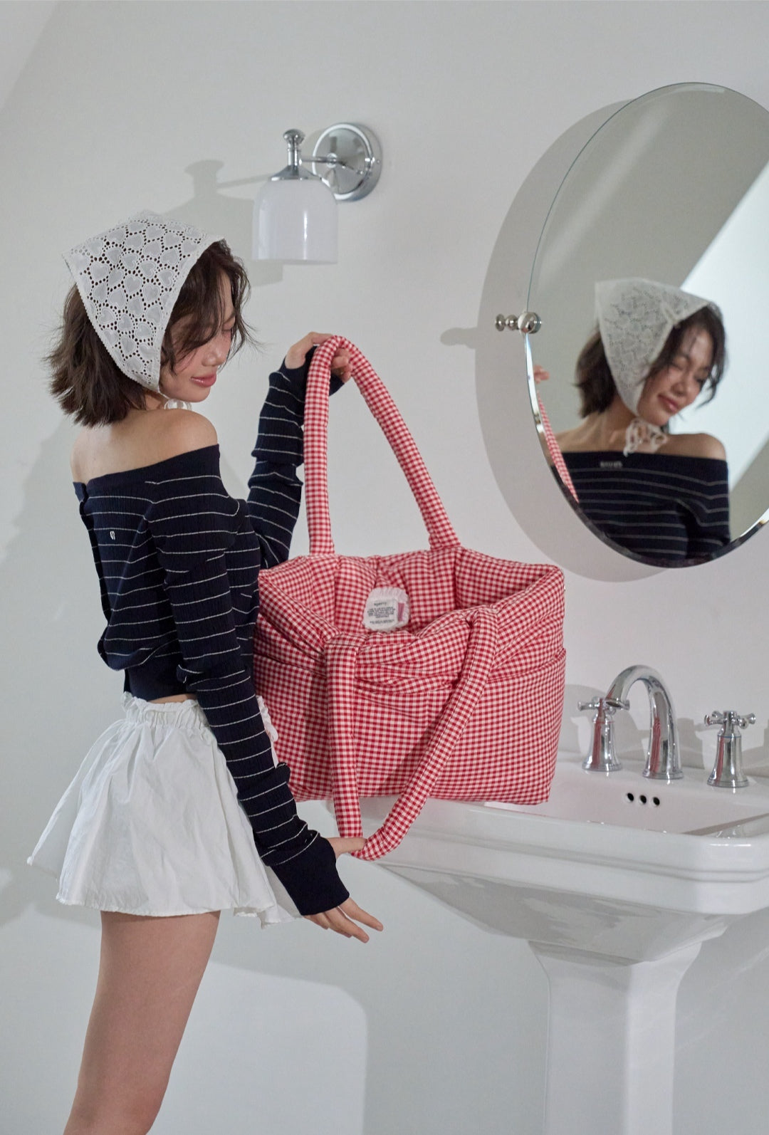 Wide Bag プレイドレッド