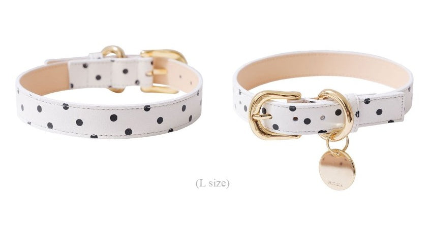 Bloom Collar【迷子札】ポルカドット ホワイト
