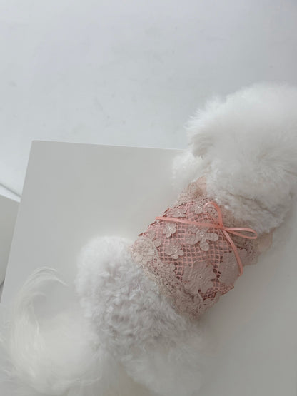【PRE-ORDER】Pink Leather Mesh Top