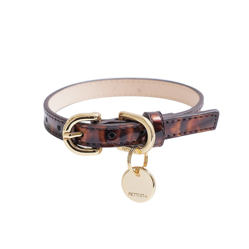 予約 Leopard Patent Collar【迷子札】
