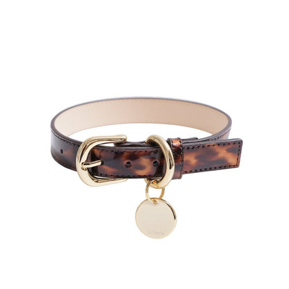 予約 Leopard Patent Collar【迷子札】