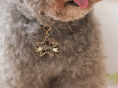 予約 Leopard Patent Collar × Pendant【迷子札】