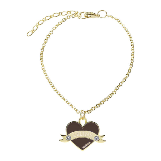 予約 In My Heart Necklace【迷子札】ブラウン