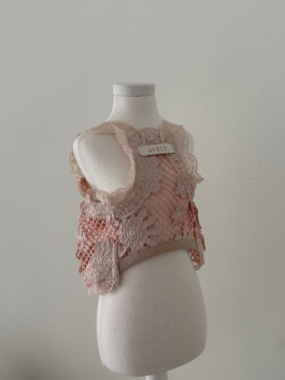 【PRE-ORDER】Pink Leather Mesh Top