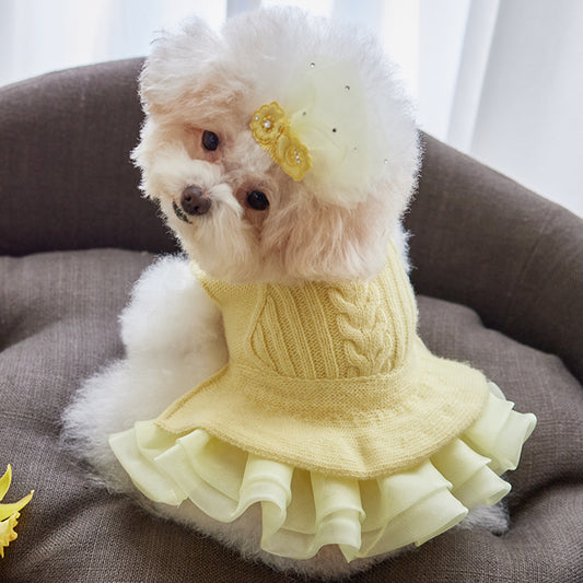 即納 Winterbelle cashmere knit dress イエロー