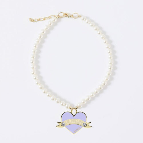 予約 In My Heart Swarovski Necklace【迷子札】ラベンダー
