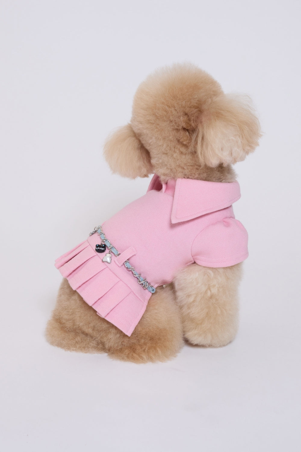 Pleated Polo Dress ピンク