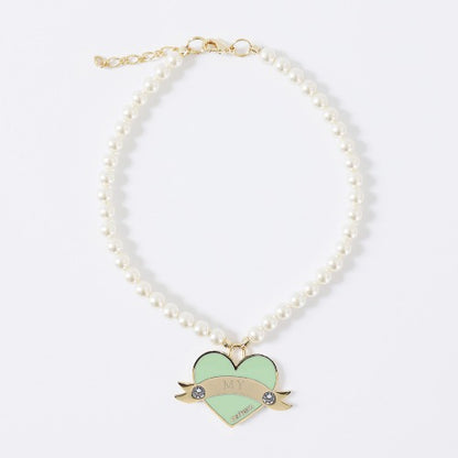 In My Heart Swarovski Necklace【迷子札】メロングリーン